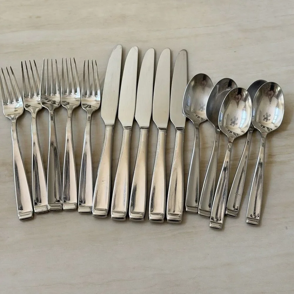 15pc Oneida USA Forte Heirloom Flatware Set Stainless Forks Knives Spoons